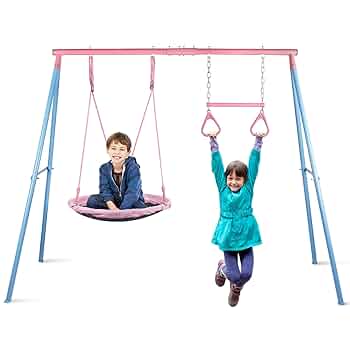 Amazon.com: Lunafun Swing Sets for Backyard, 440lbs Heavy